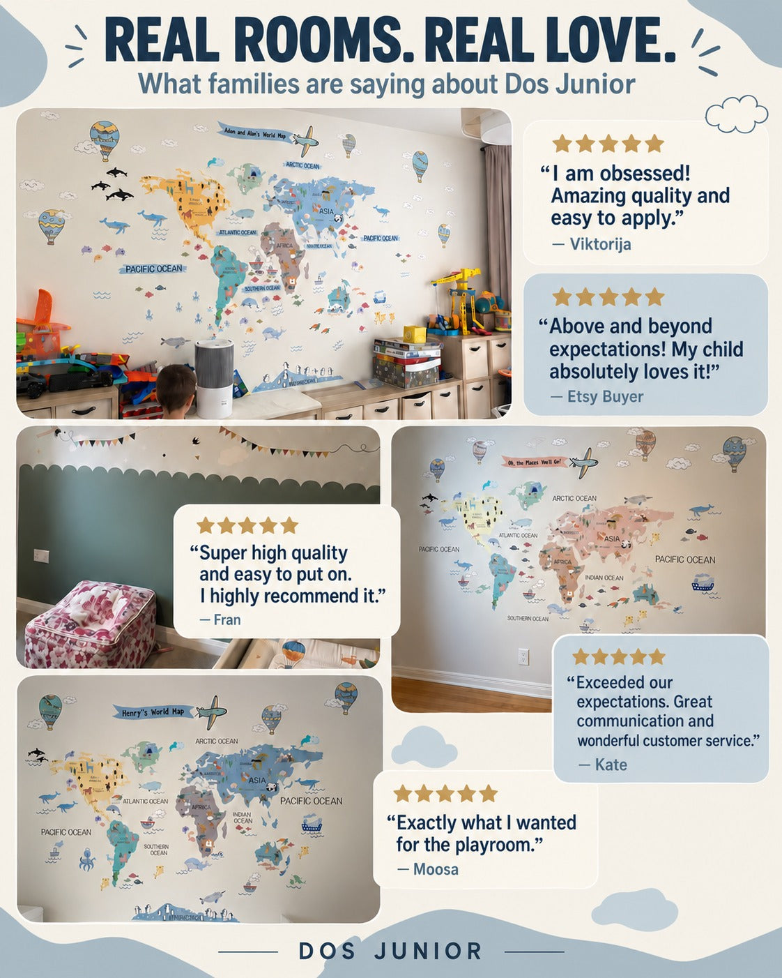 Big Clouds Sky Fabric Wall Decals