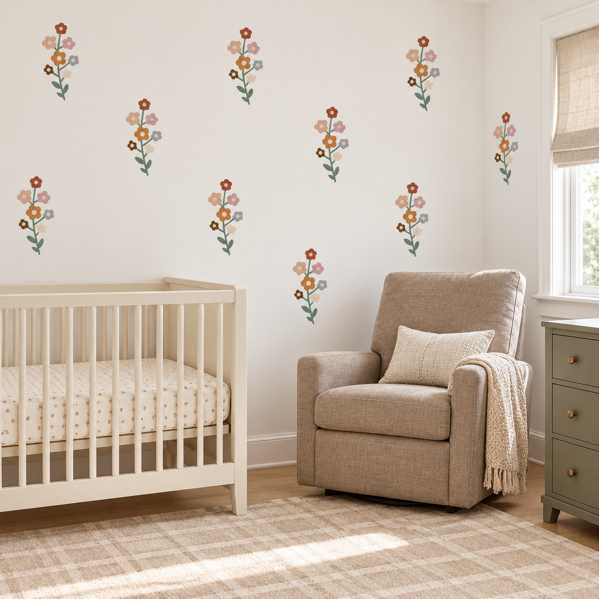 Wildflower Peel and Stick Fabric Wall Decals | Boho