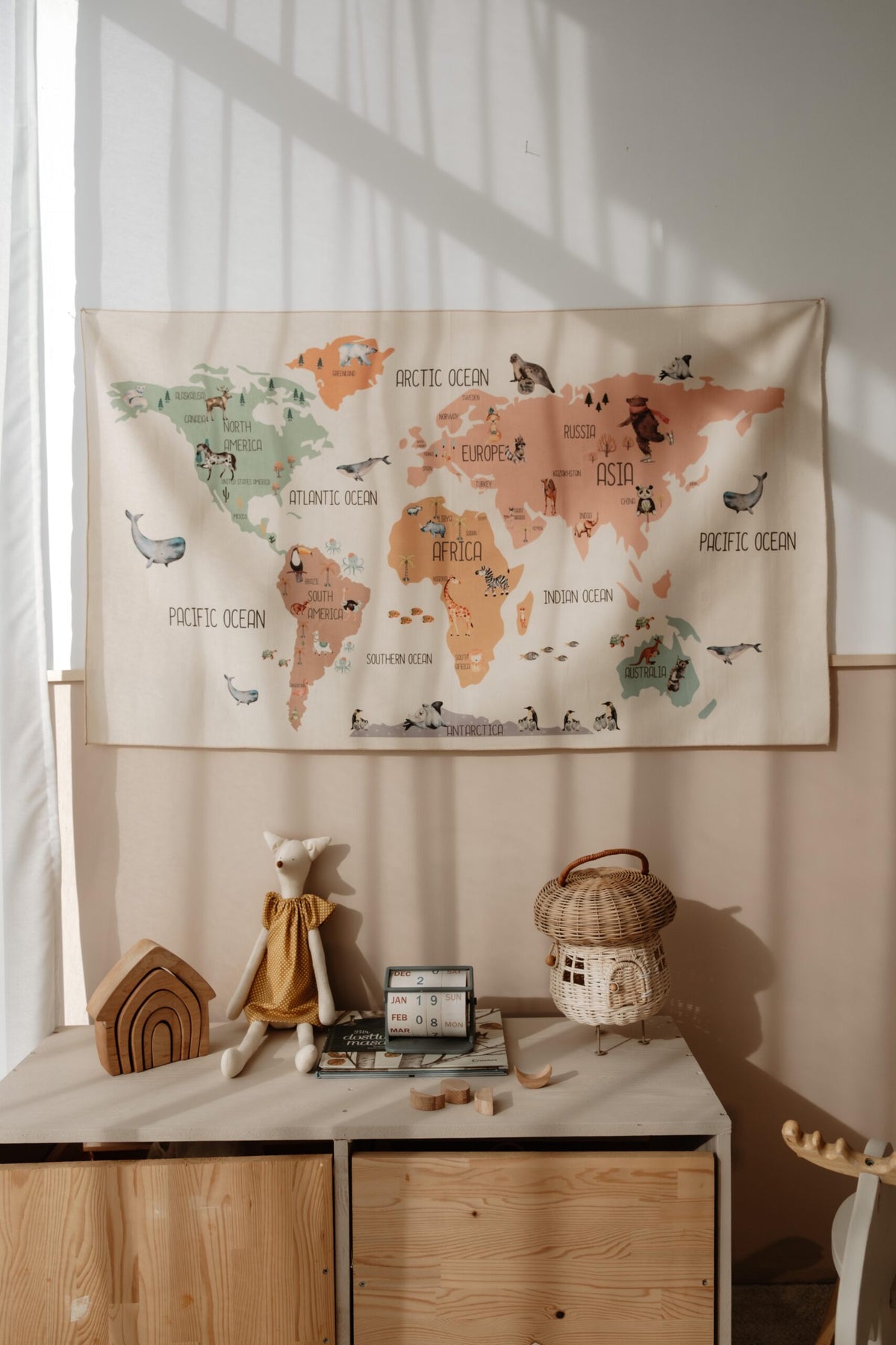 Blush World Map Wall Decor product image 9 by Dos Junior