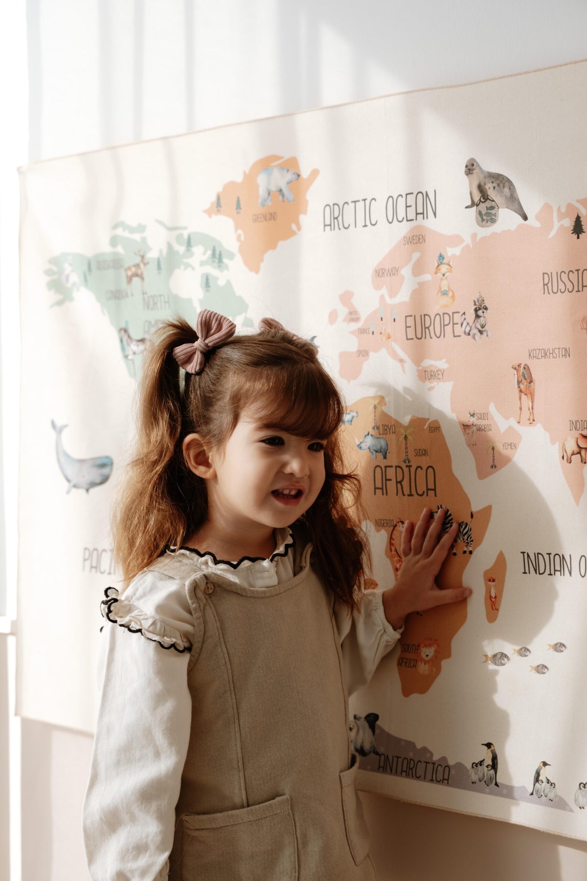 Blush World Map Wall Decor product image 7 by Dos Junior