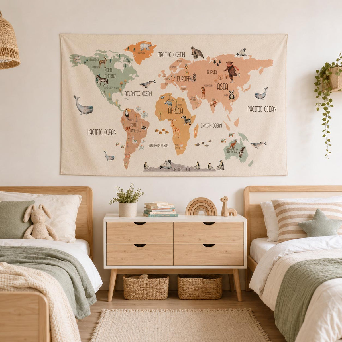 Blush World Map Wall Decor product image 6 by Dos Junior