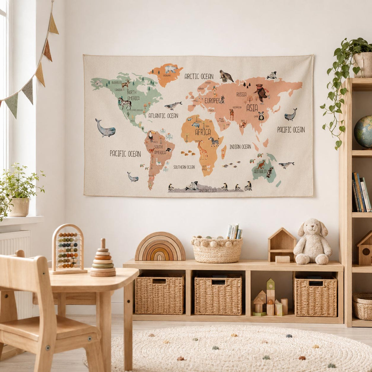 Blush World Map Wall Decor product image 4 by Dos Junior