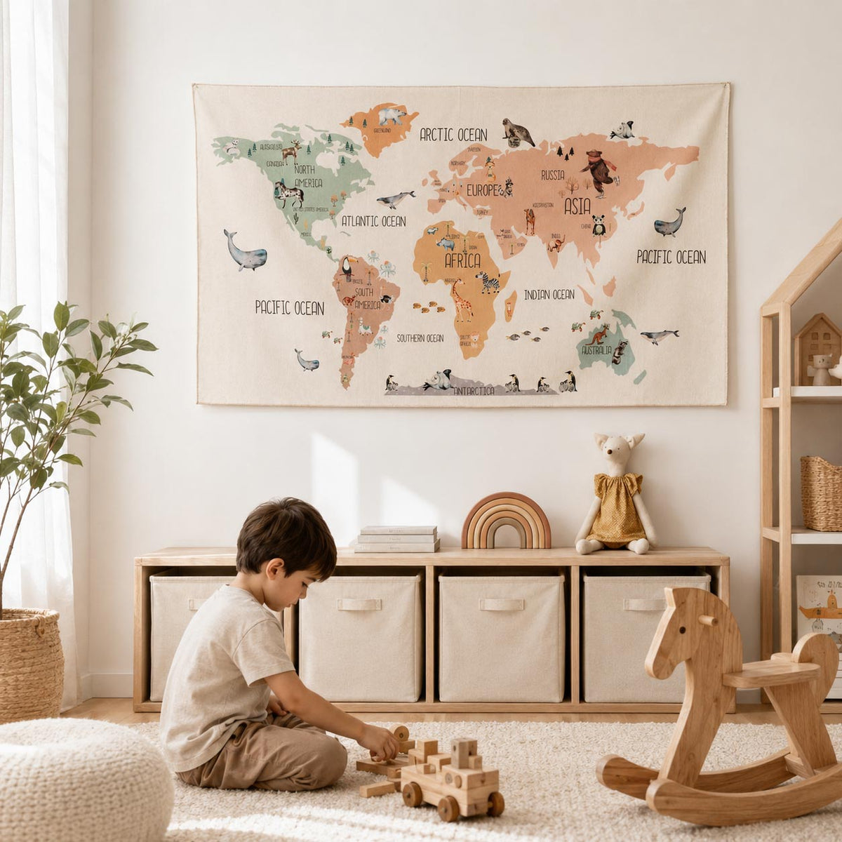 Blush World Map Wall Decor product image 3 by Dos Junior
