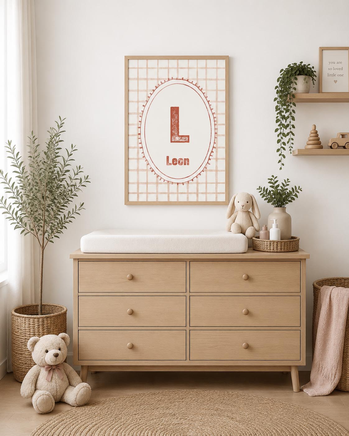 Checkered Personalized Name Fabric Art Print by Dos Junior