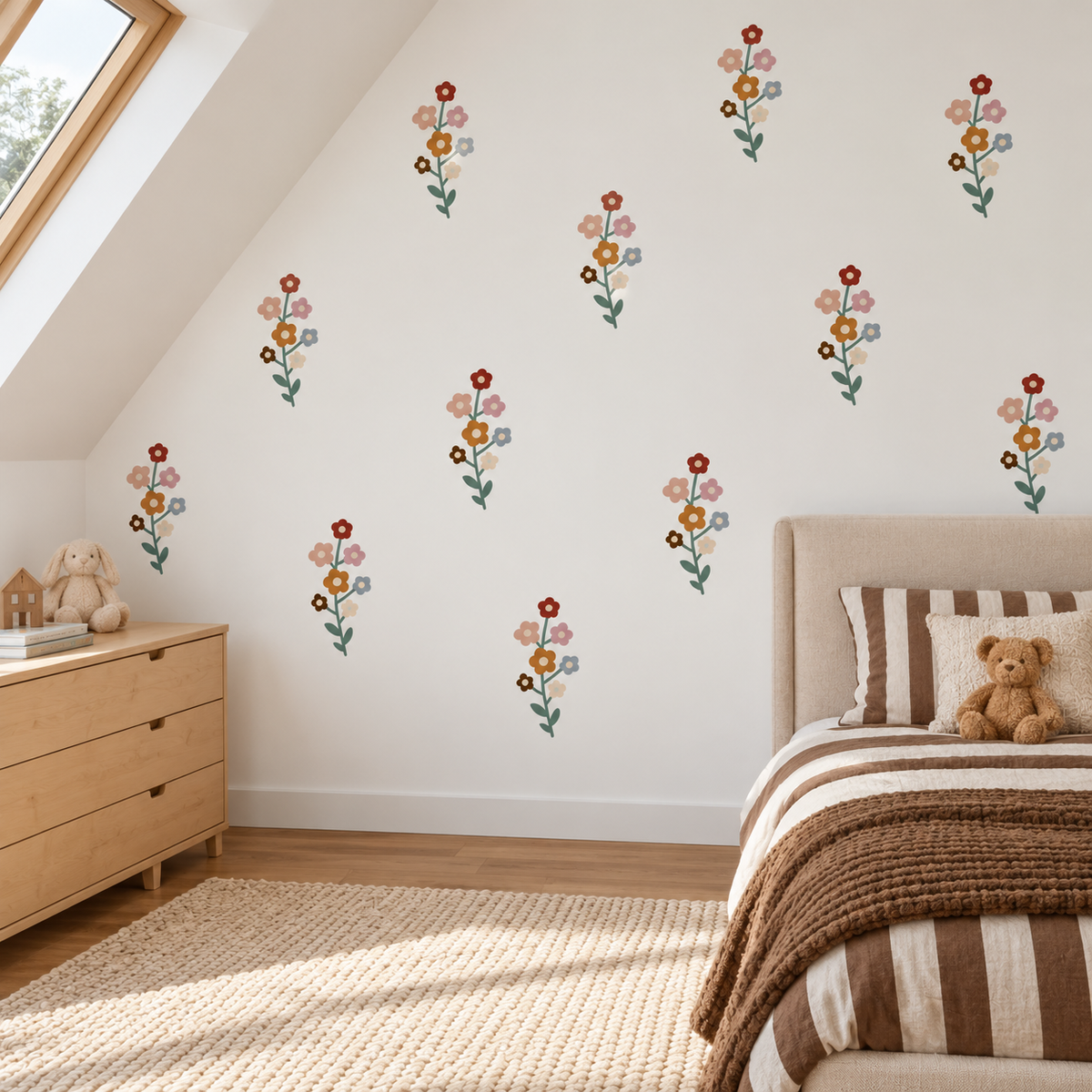Wildflower Peel and Stick Fabric Wall Decals | Boho