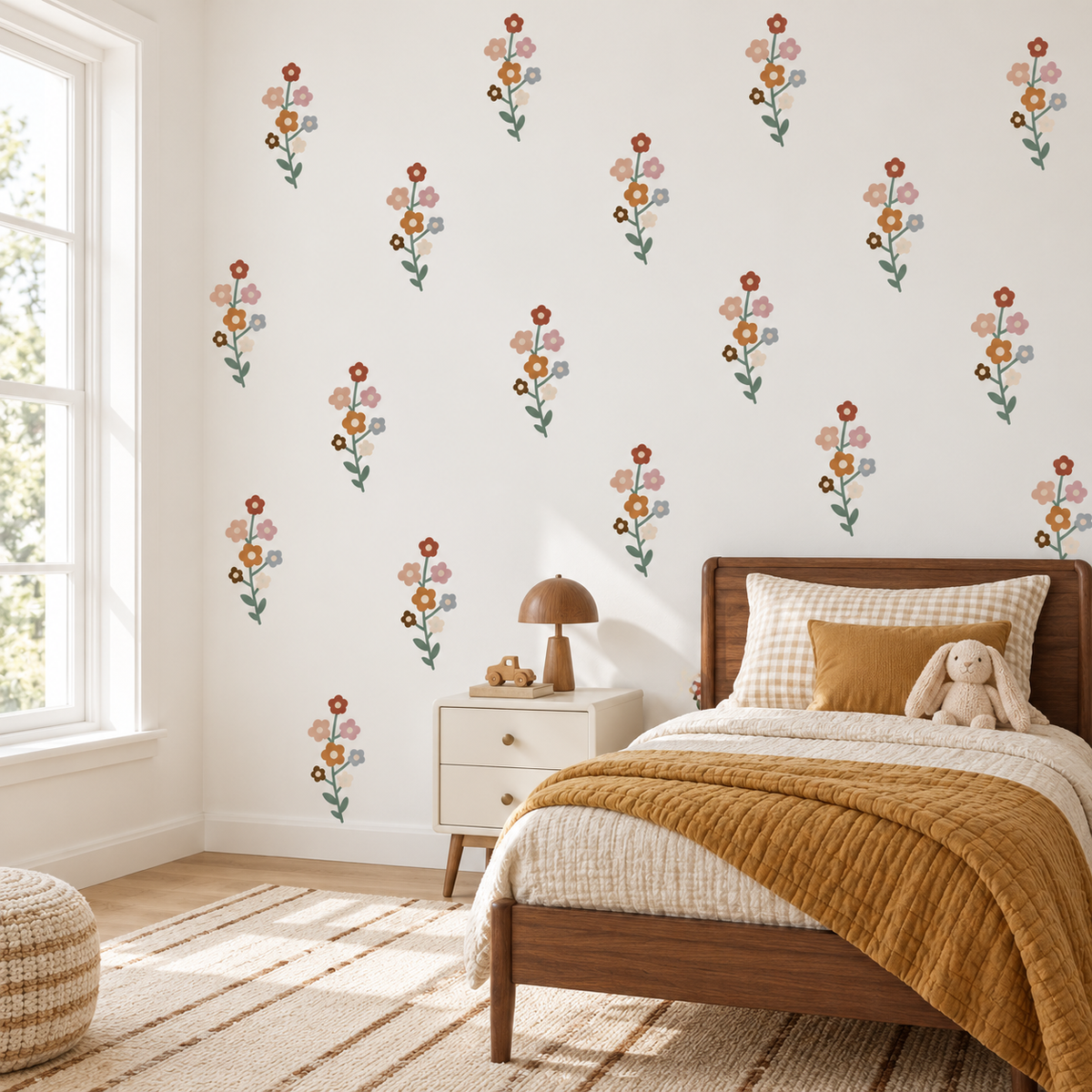 Wildflower Peel and Stick Fabric Wall Decals | Boho