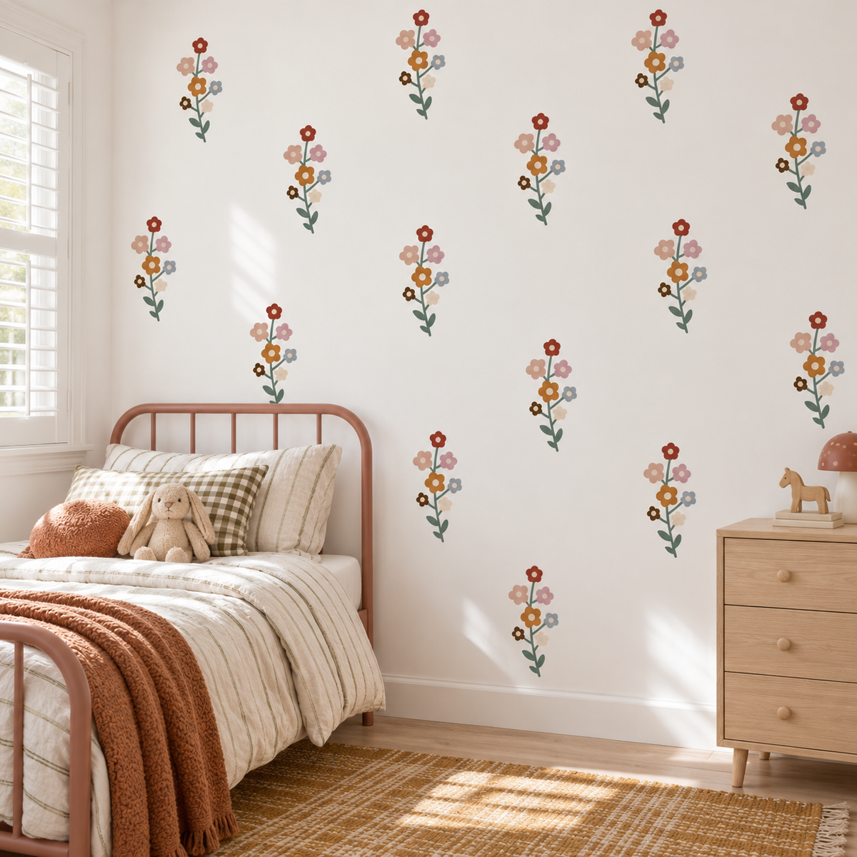 Wildflower Peel and Stick Fabric Wall Decals | Boho