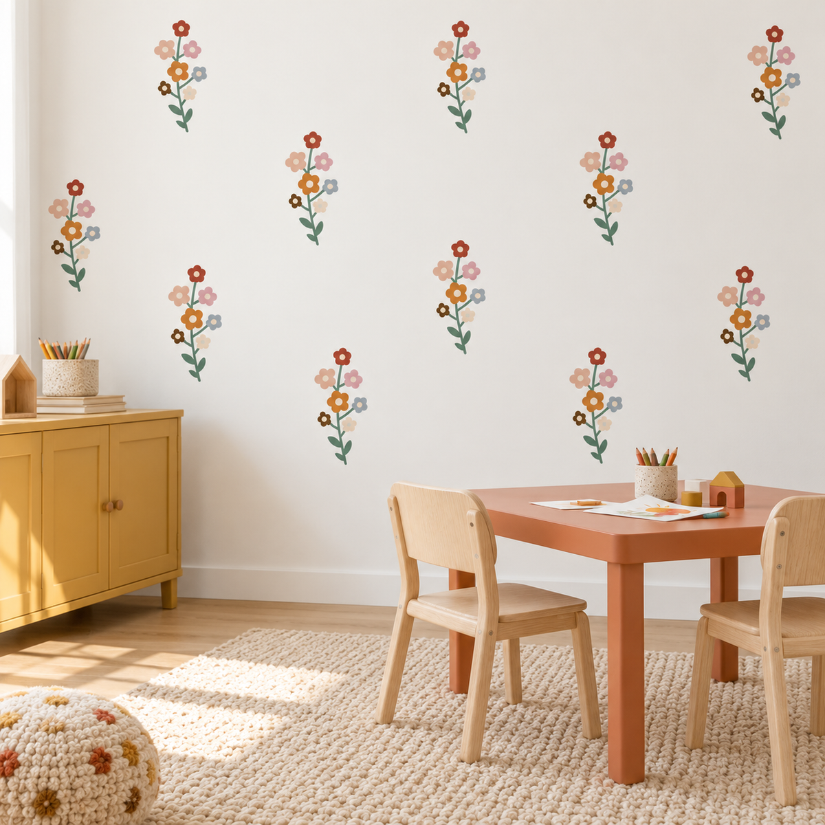 Wildflower Peel and Stick Fabric Wall Decals | Boho