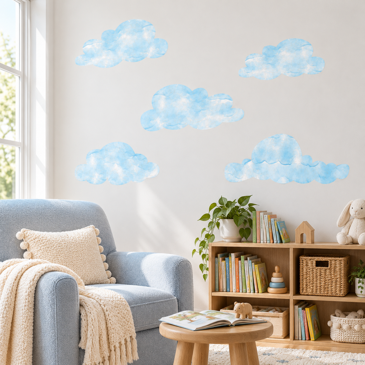 Big Clouds Sky Fabric Wall Decals