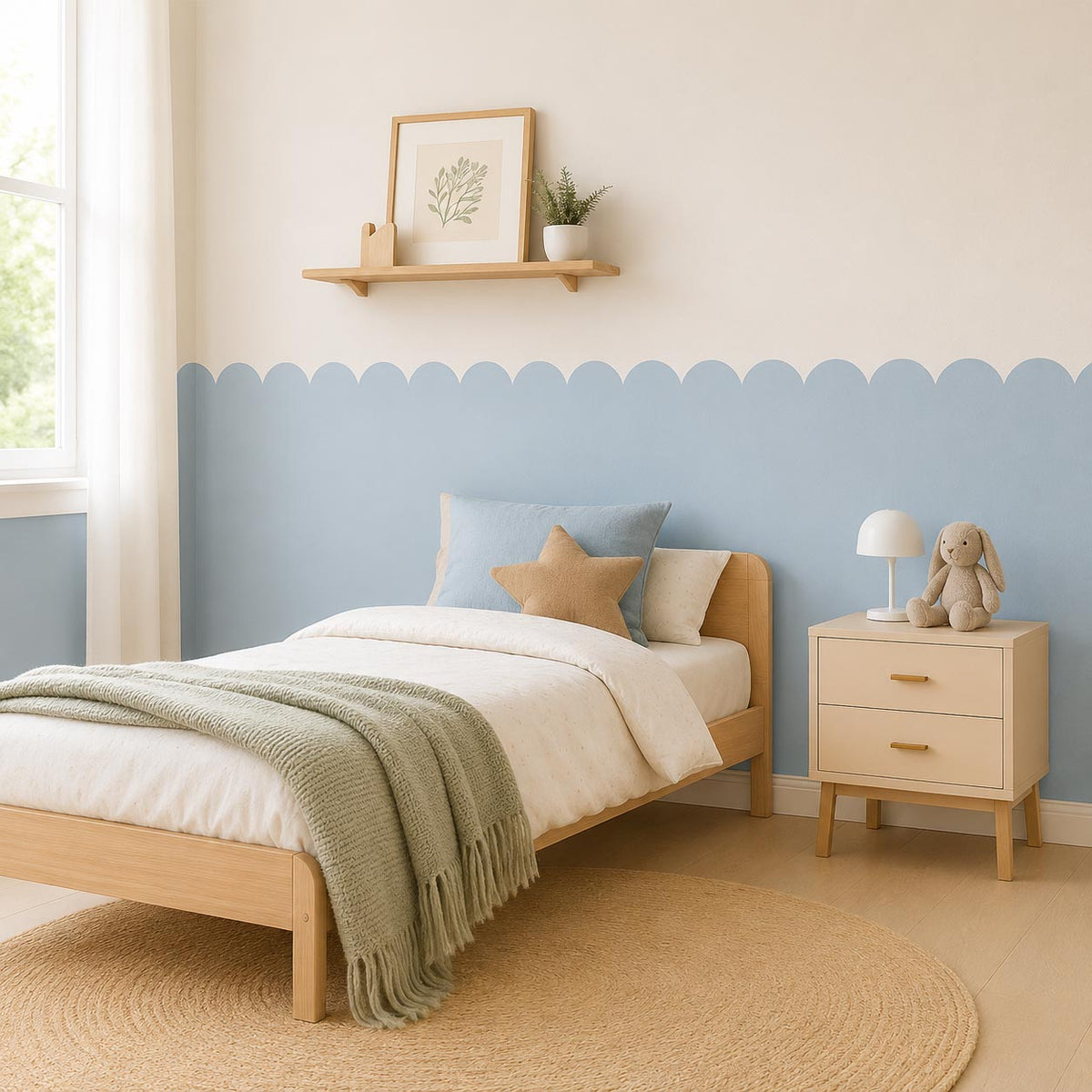 Scalloped Half Wallpaper | Peel and Stick |Removable | Easy to Apply product image 4 by Dos Junior