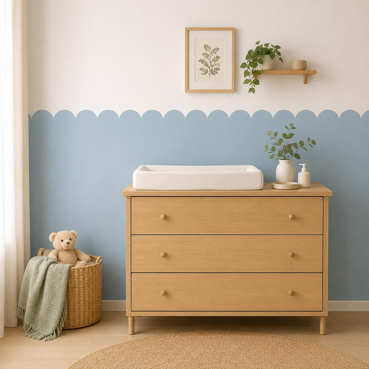 Scalloped Half Wallpaper | Peel and Stick |Removable | Easy to Apply product image 3 by Dos Junior