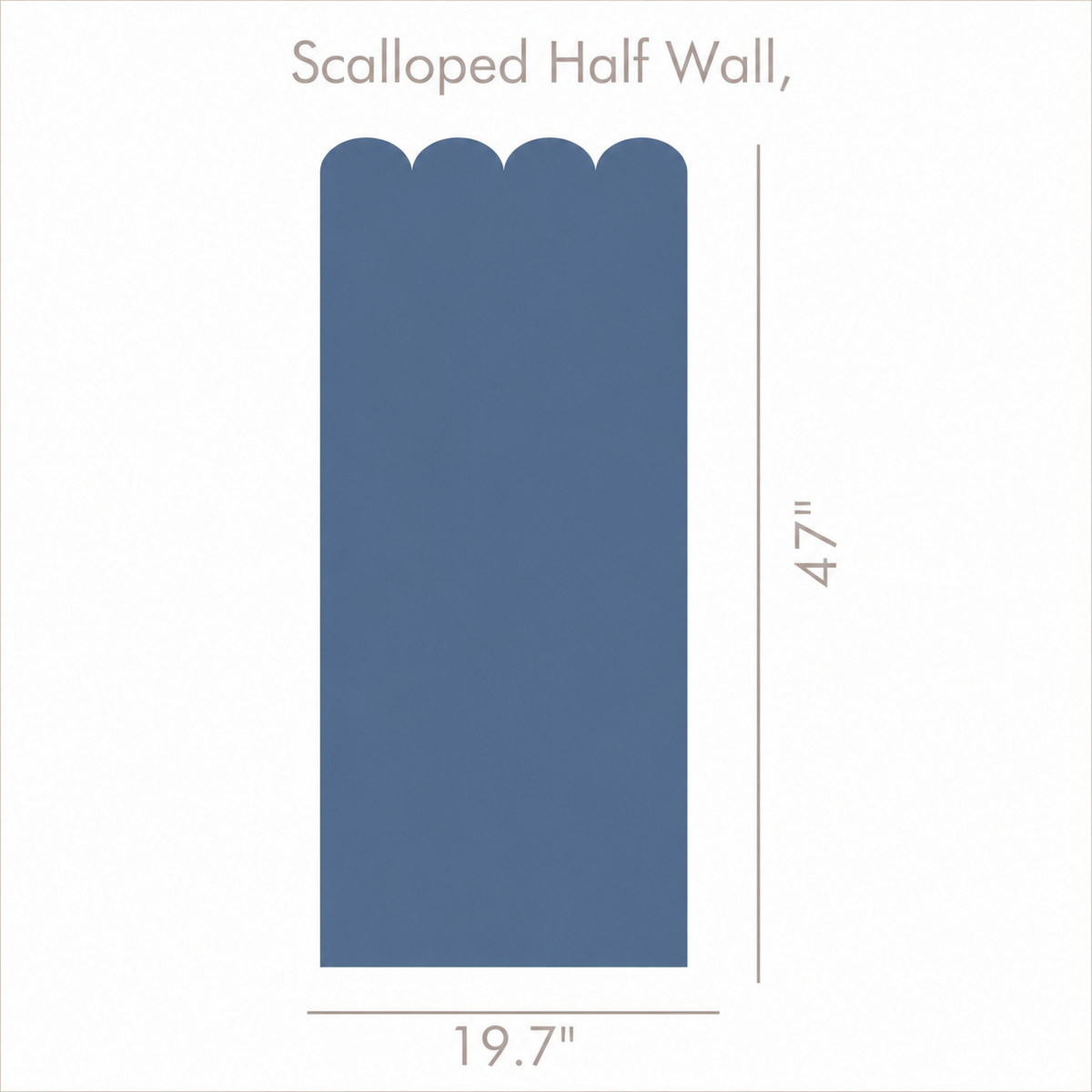 Scalloped Peel and Stick Navy Half Wall Wallpaper