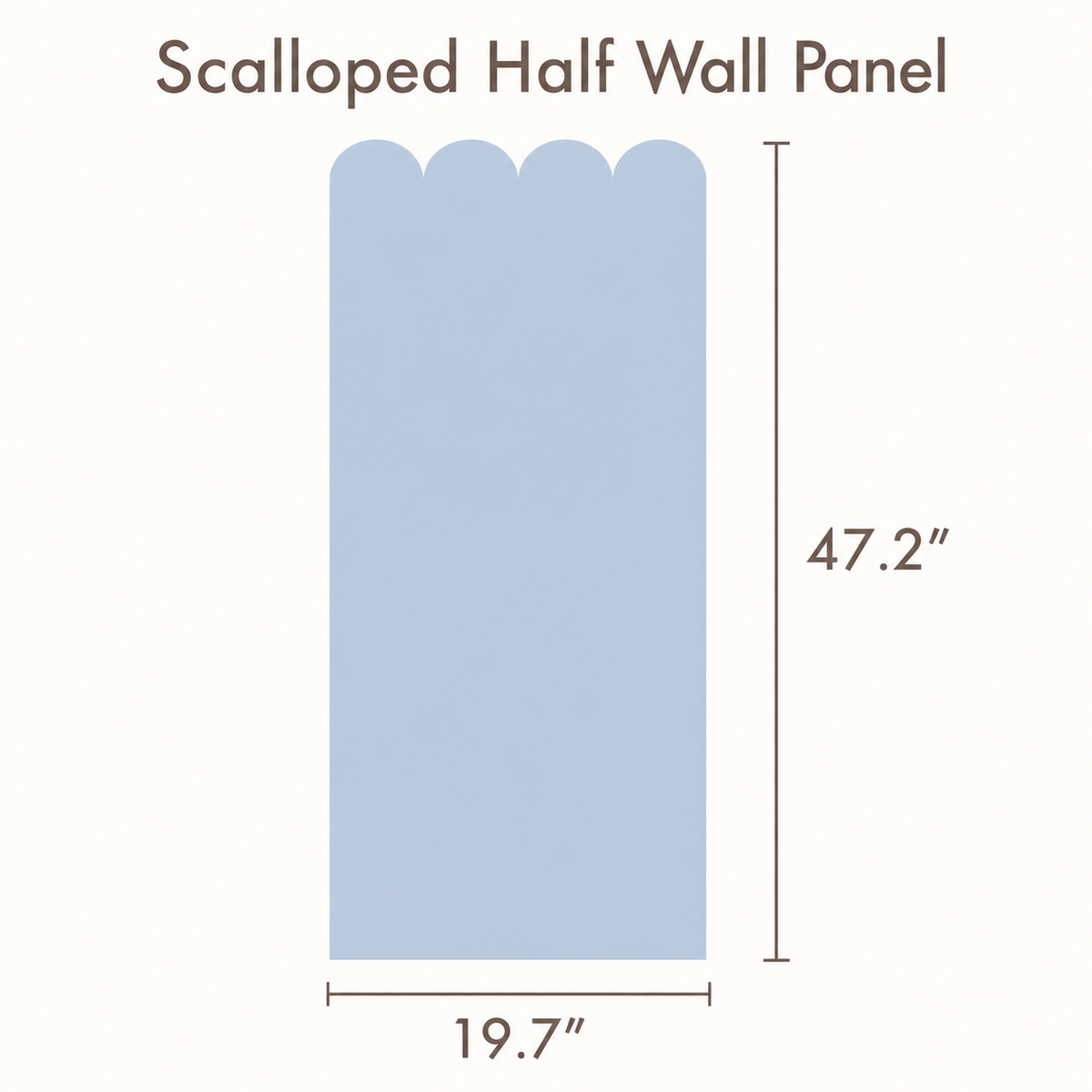 Scalloped Peel and Stick Baby Blue Half Wall Decal
