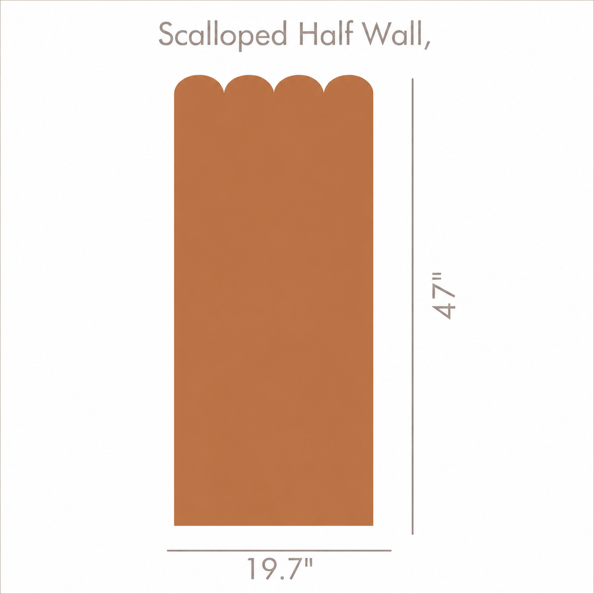 Scalloped Peel and Stick Cinnamon Half Wall Wallpaper