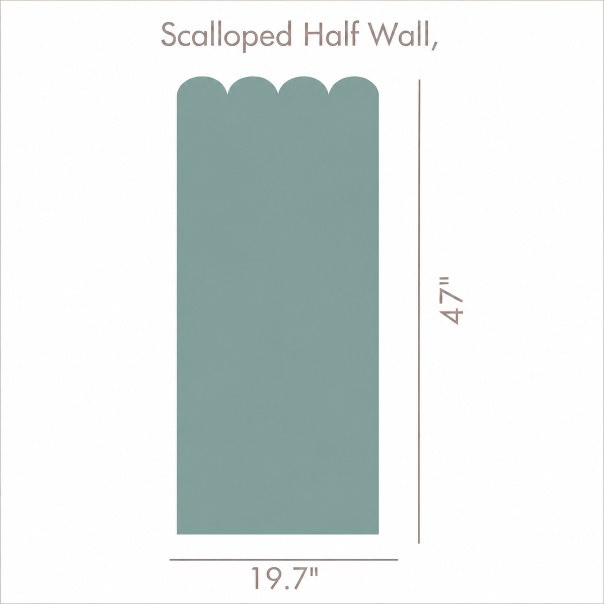 Scalloped Peel and Stick Eucalyptus Half Wall Wallpaper