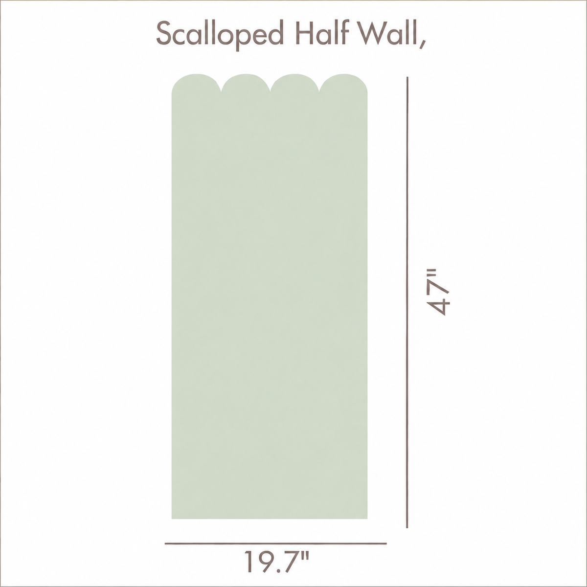Scalloped Peel and Stick Mint Half Wall Wallpaper