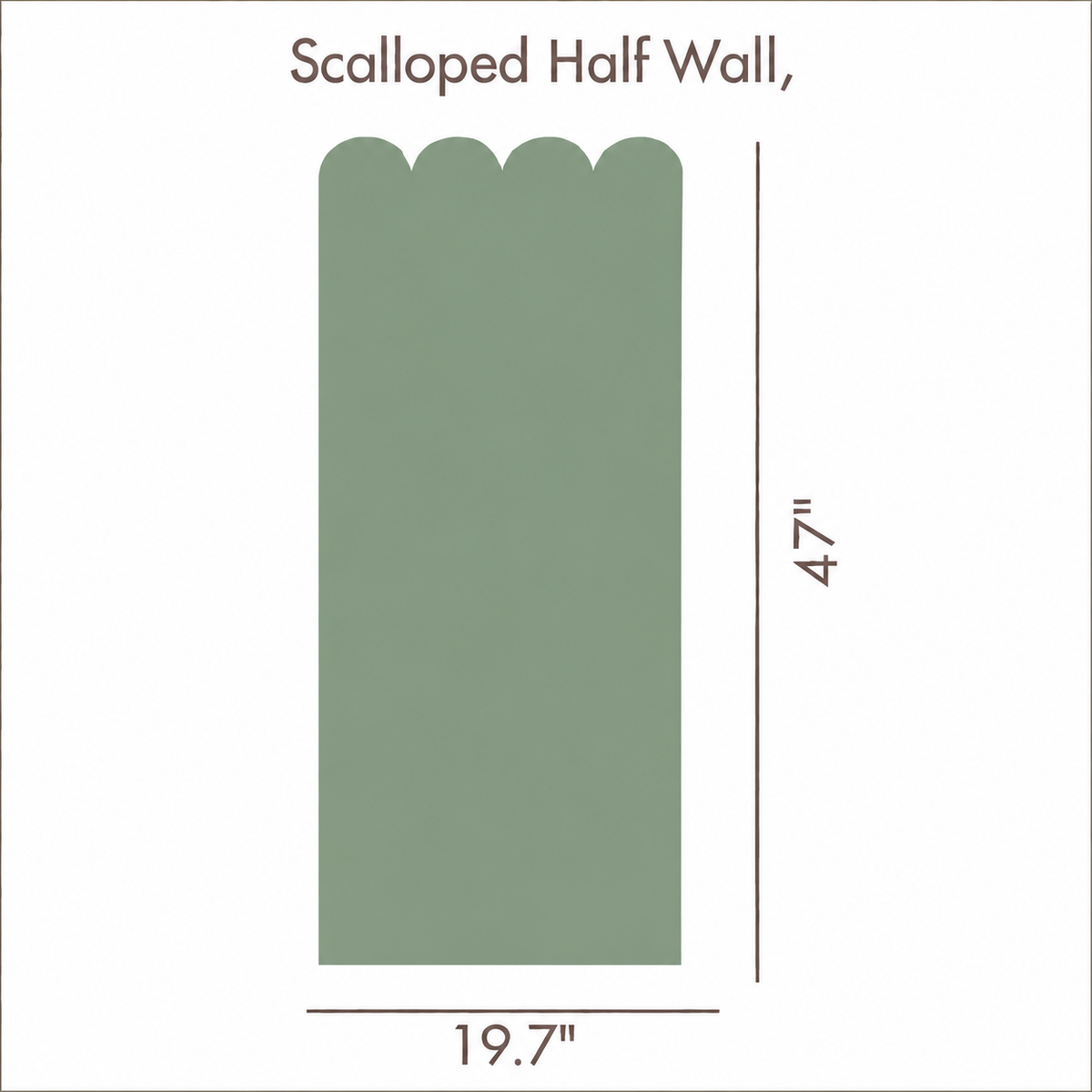 Scalloped Peel and Stick Tea Green Half Wall Wallpaper