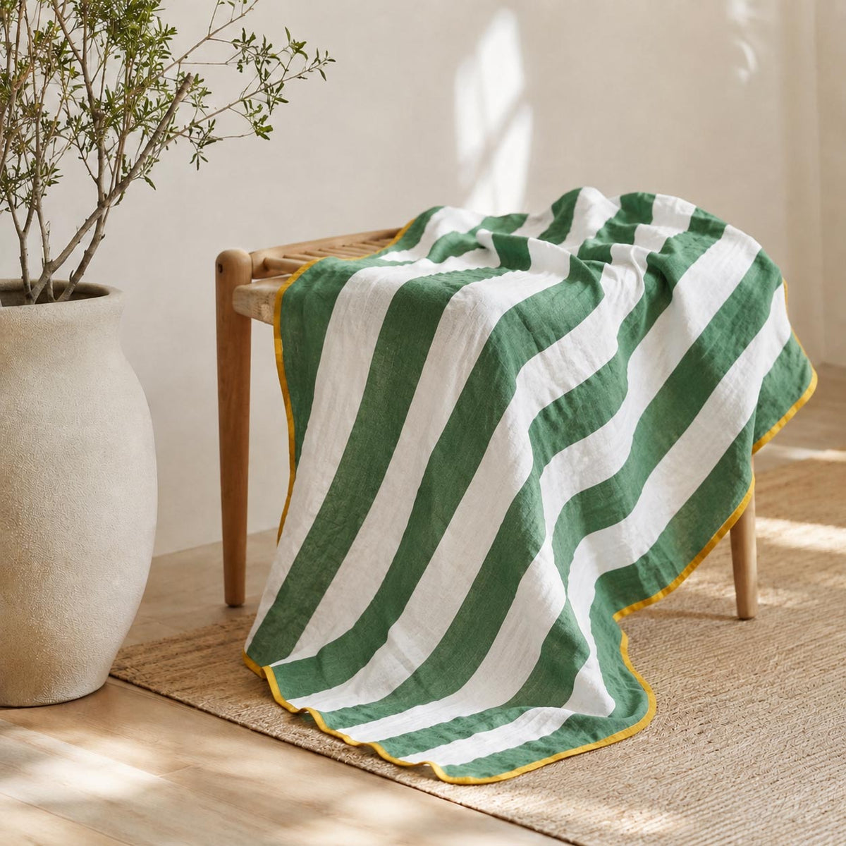 Forest Striped Cotton Muslin Wrap by Dos Junior
