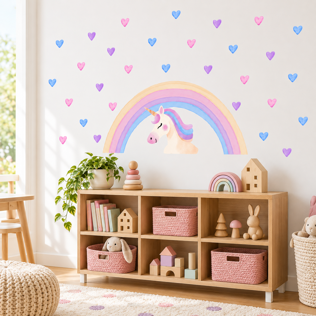 Rainbow Unicorn Fabric Wall Decals