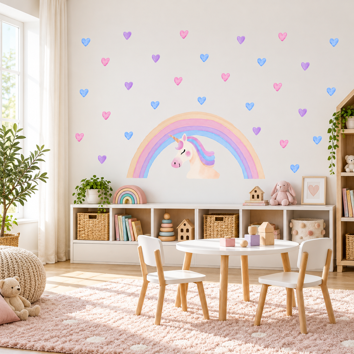 Rainbow Unicorn Fabric Wall Decals