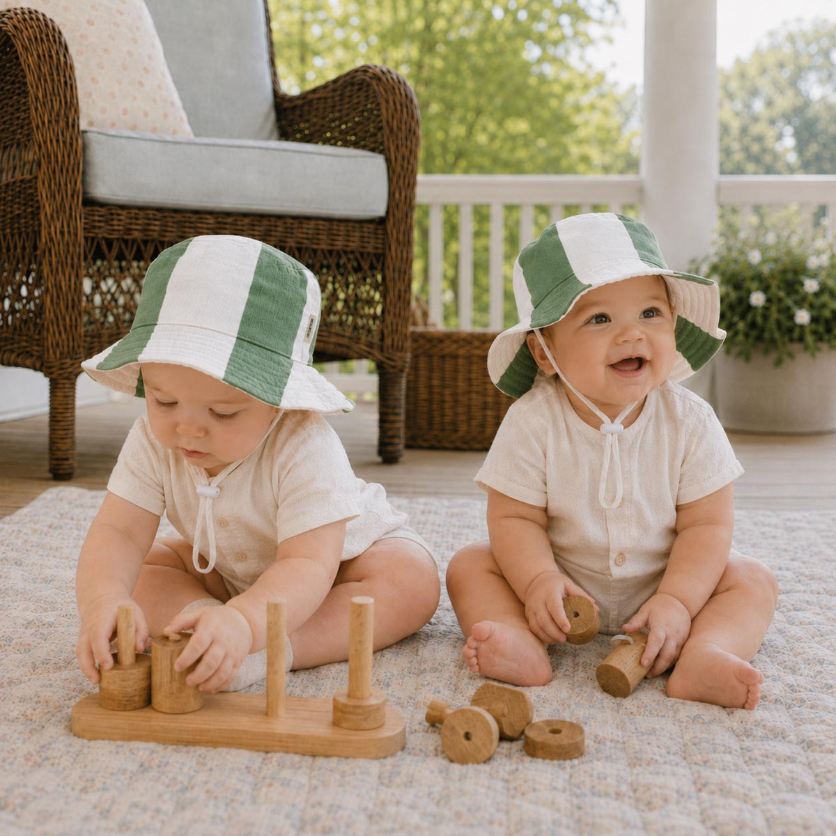 Green Stripe Baby Hat product image 3 by Dos Junior