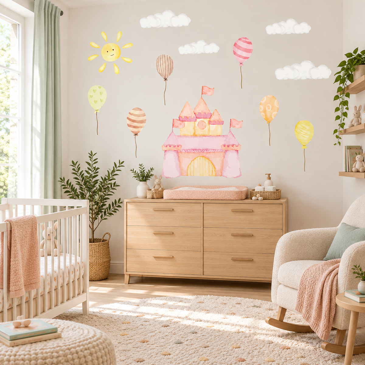 Fairy Rainbow Fabric Wall Decals