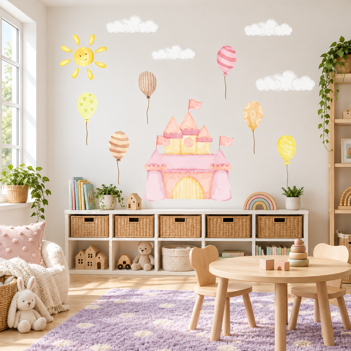 Fairy Rainbow Fabric Wall Decals