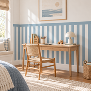 Stripe Peel and Stick Half Wall Wallpaper | Dusty Blue