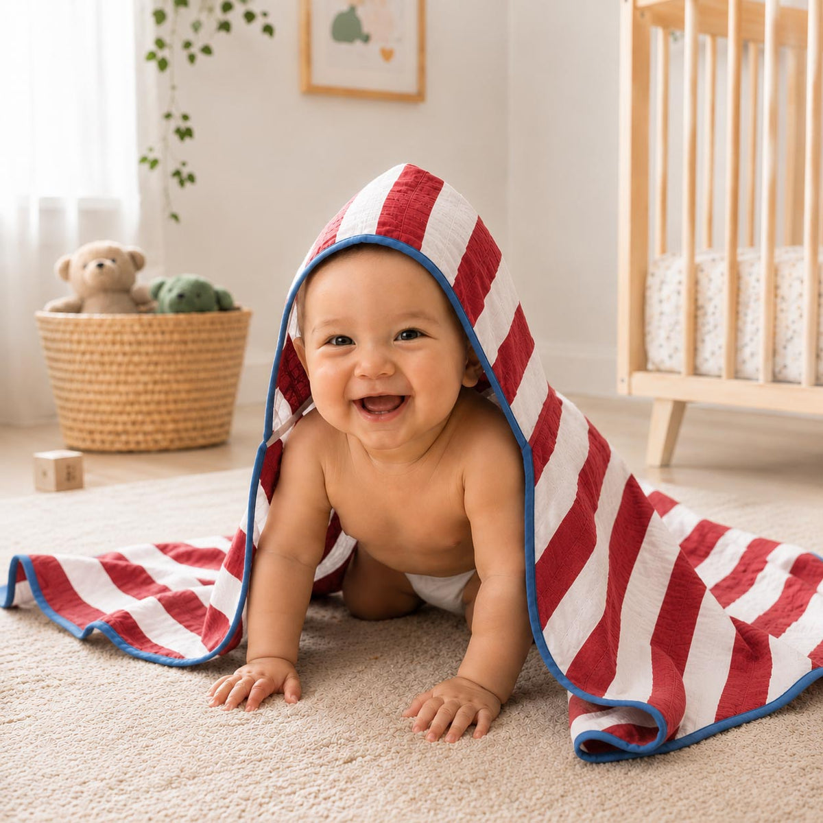 Multi-Purpose Striped Circus Hooded Towel & Blanket product image 3 by Dos Junior