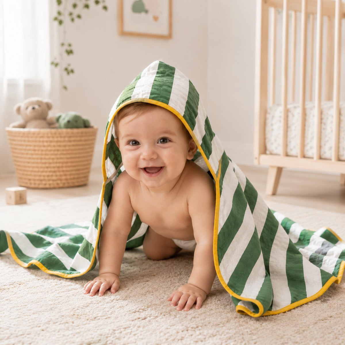 Multi-Purpose Striped Forest Hooded Towel & Blanket product image 2 by Dos Junior