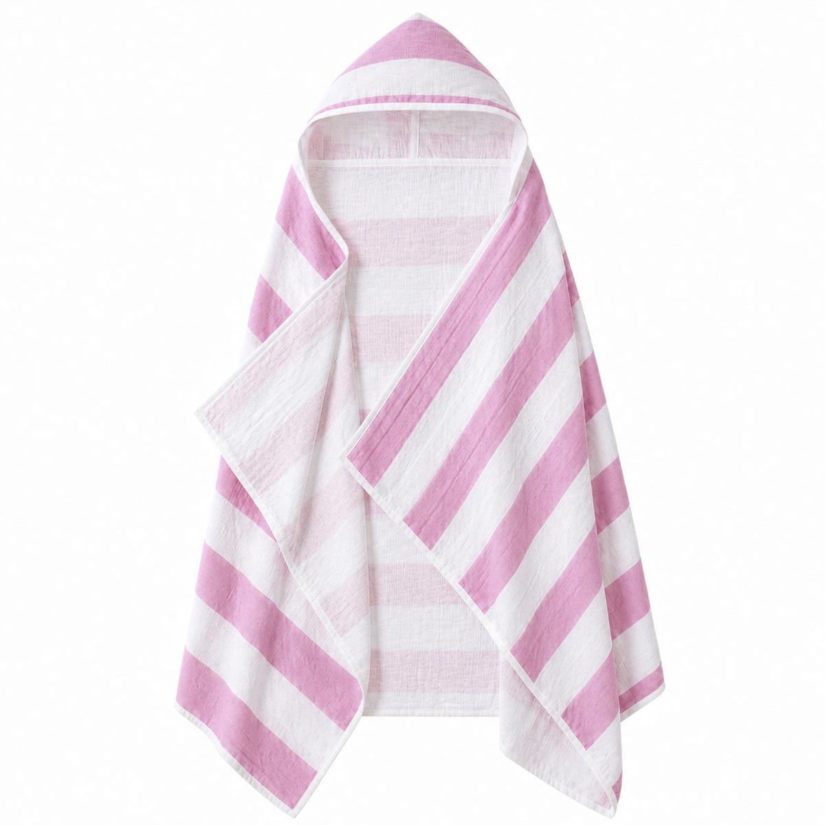 Multi-Purpose Striped Pink Hooded Towel & Blanket product image 3 by Dos Junior