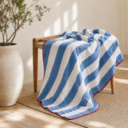 Ocean Striped Cotton Muslin Wrap by Dos Junior