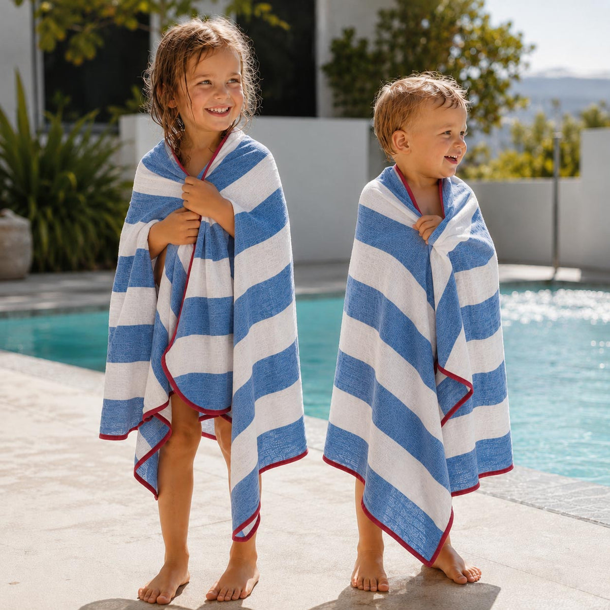Ocean Striped Cotton Muslin Wrap