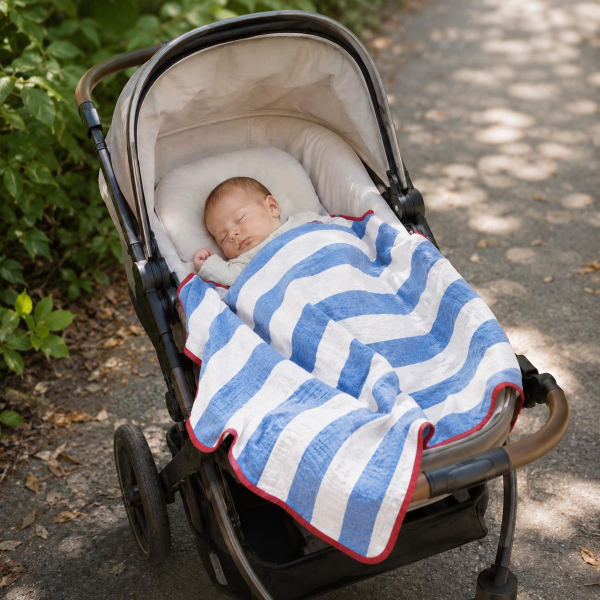 Ocean Striped Cotton Muslin Wrap product image 3 by Dos Junior