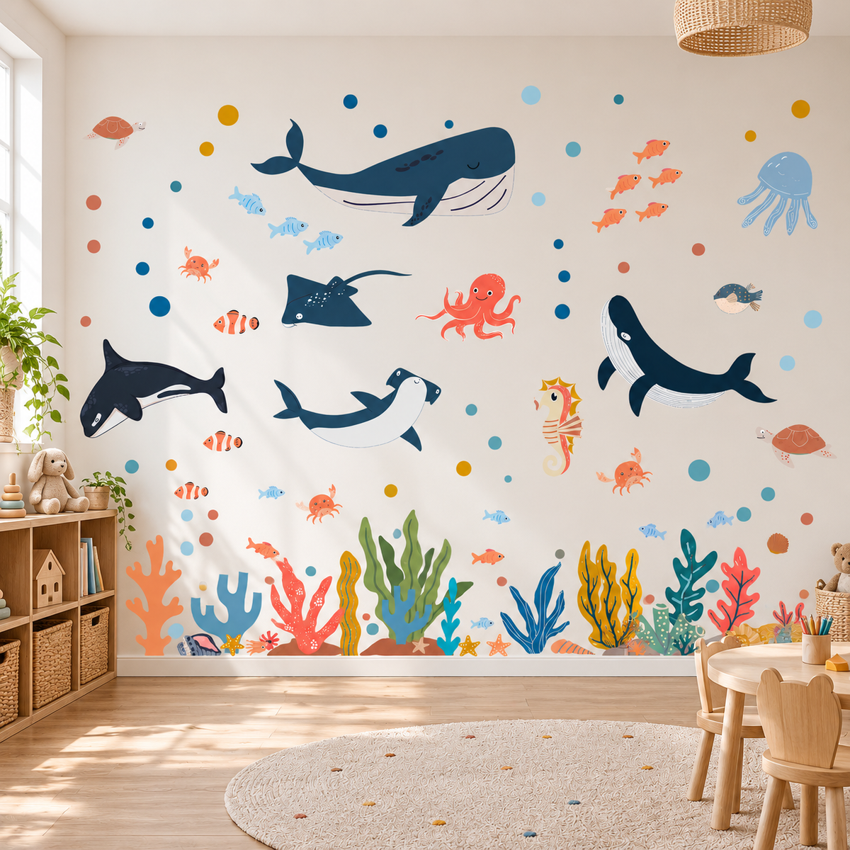Ocean Animals Fabric Wall Decal