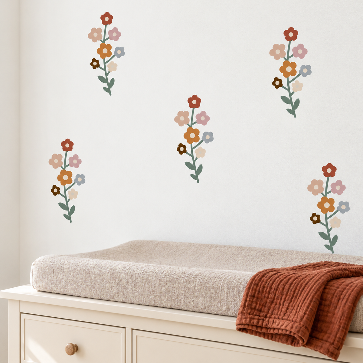 Wildflower Peel and Stick Fabric Wall Decals | Boho