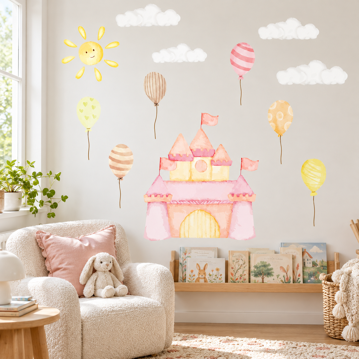 Fairy Rainbow Fabric Wall Decals