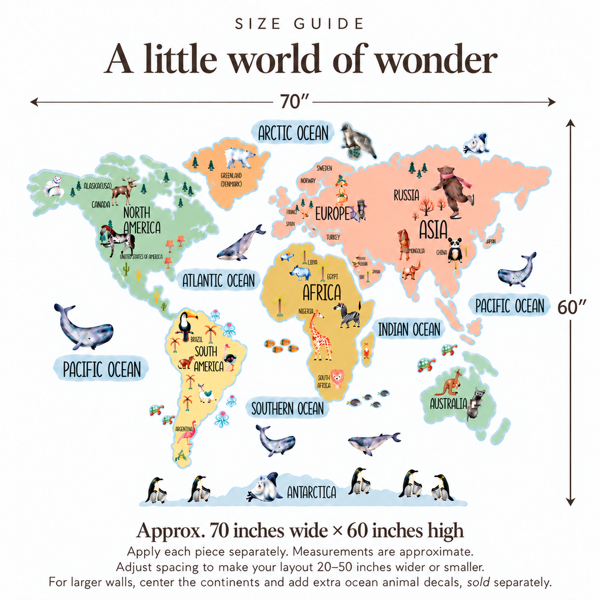 Love World Map Fabric Wall Decal