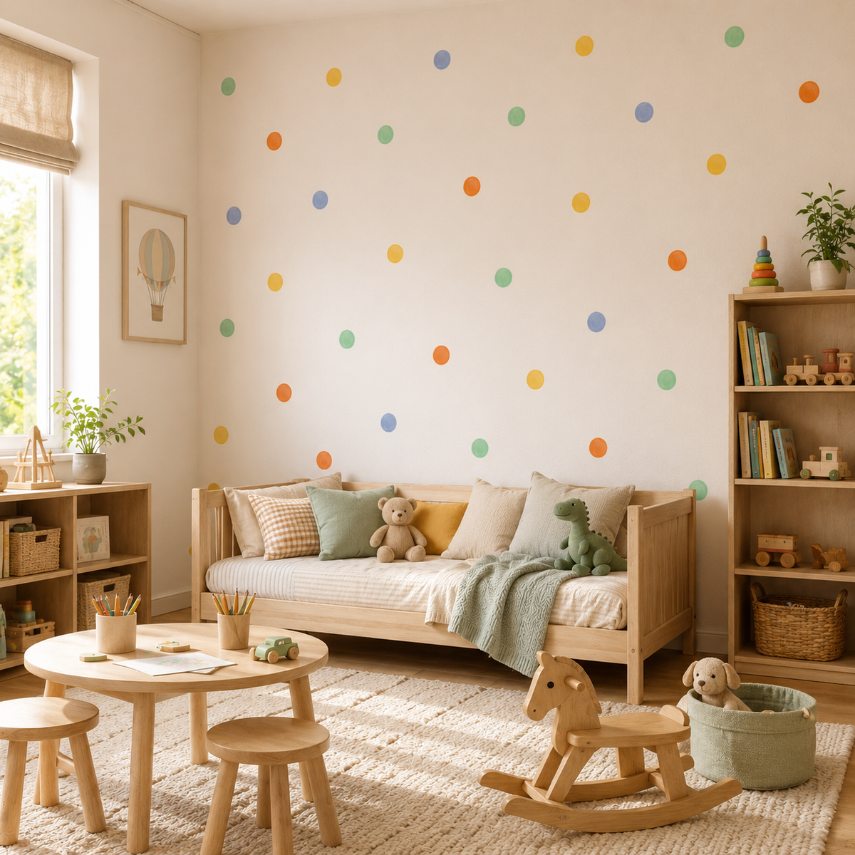 Rainbow Polka Dots Fabric Wall Decals