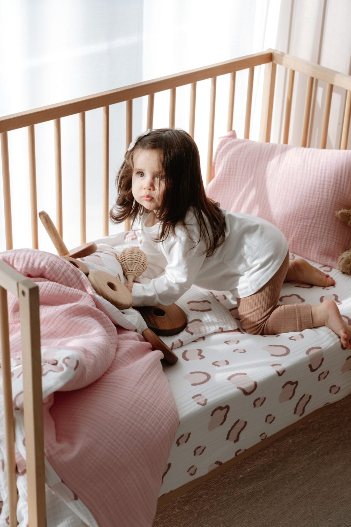 Pink Muslin Bedding Set