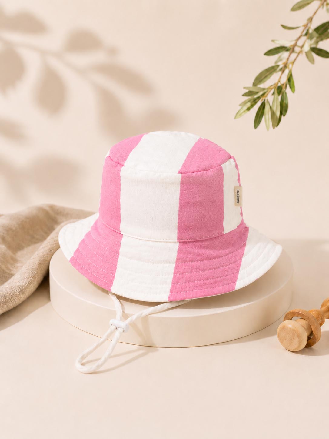 Pink Stripe Baby Hat by Dos Junior