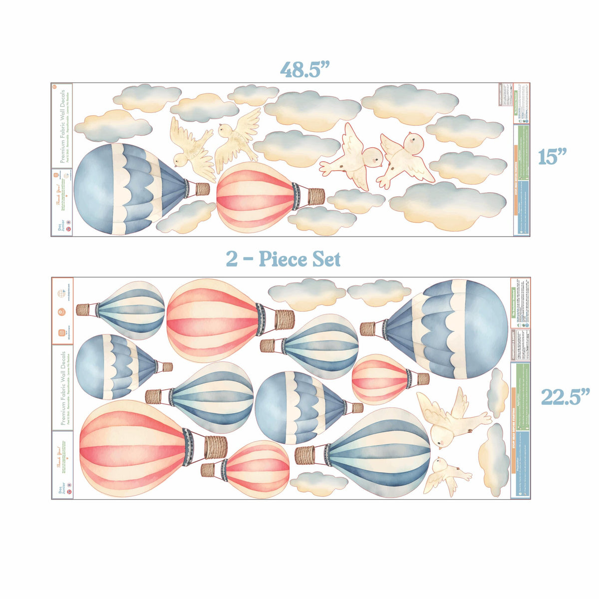 Hot Air Balloons Textile Decals product image 5 by Dos Junior