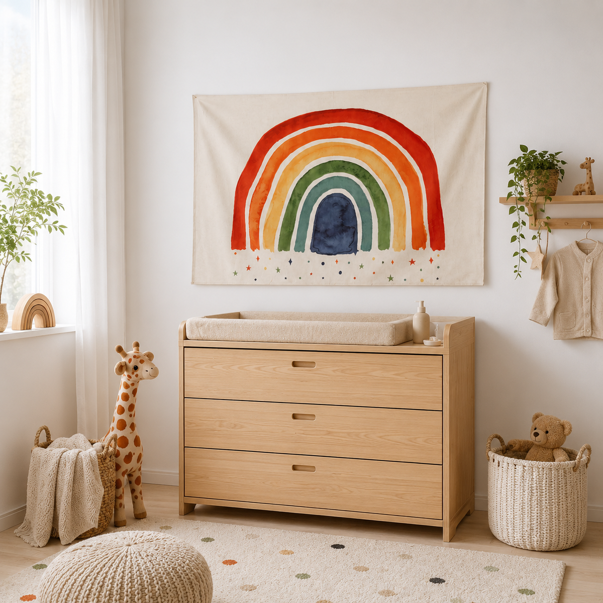 Rainbow Fabric Wall Hanging