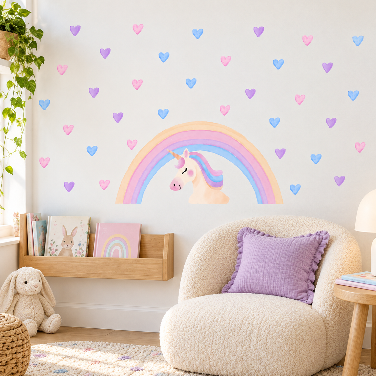 Rainbow Unicorn Fabric Wall Decals
