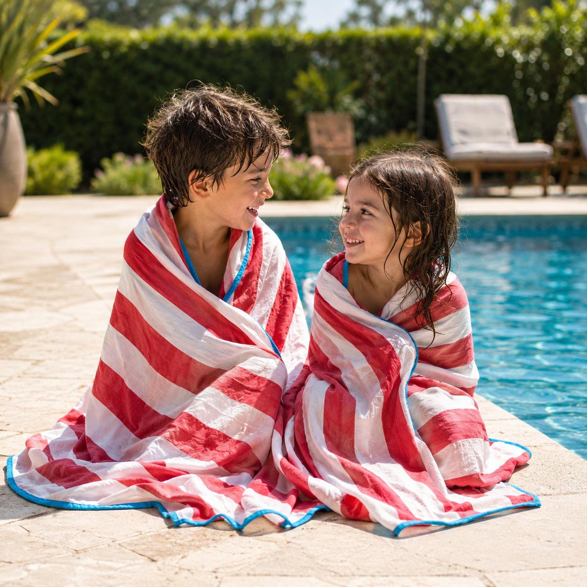 Red Striped Cotton Muslin Wrap product image 6 by Dos Junior