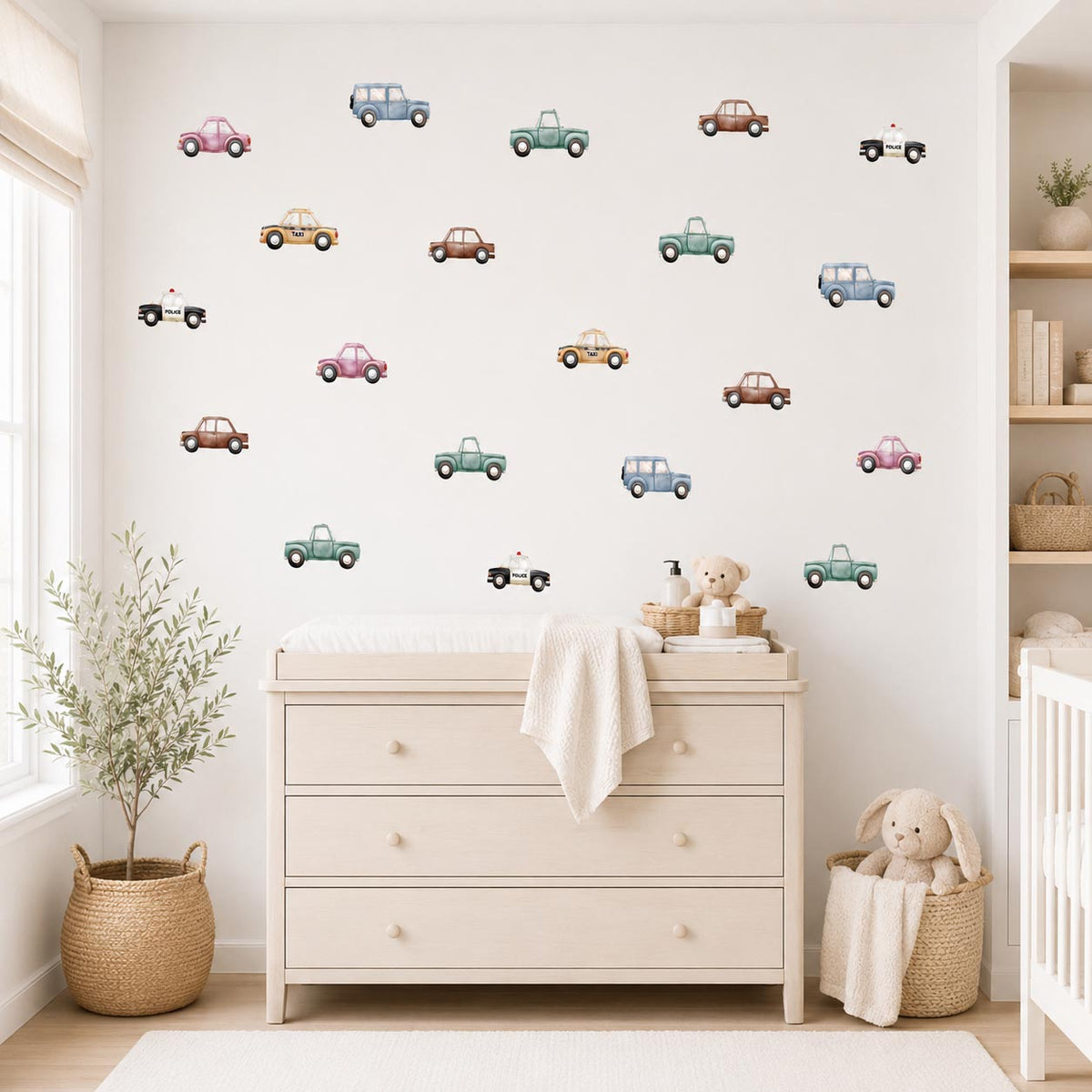 City Cars Textile Decal by Dos Junior