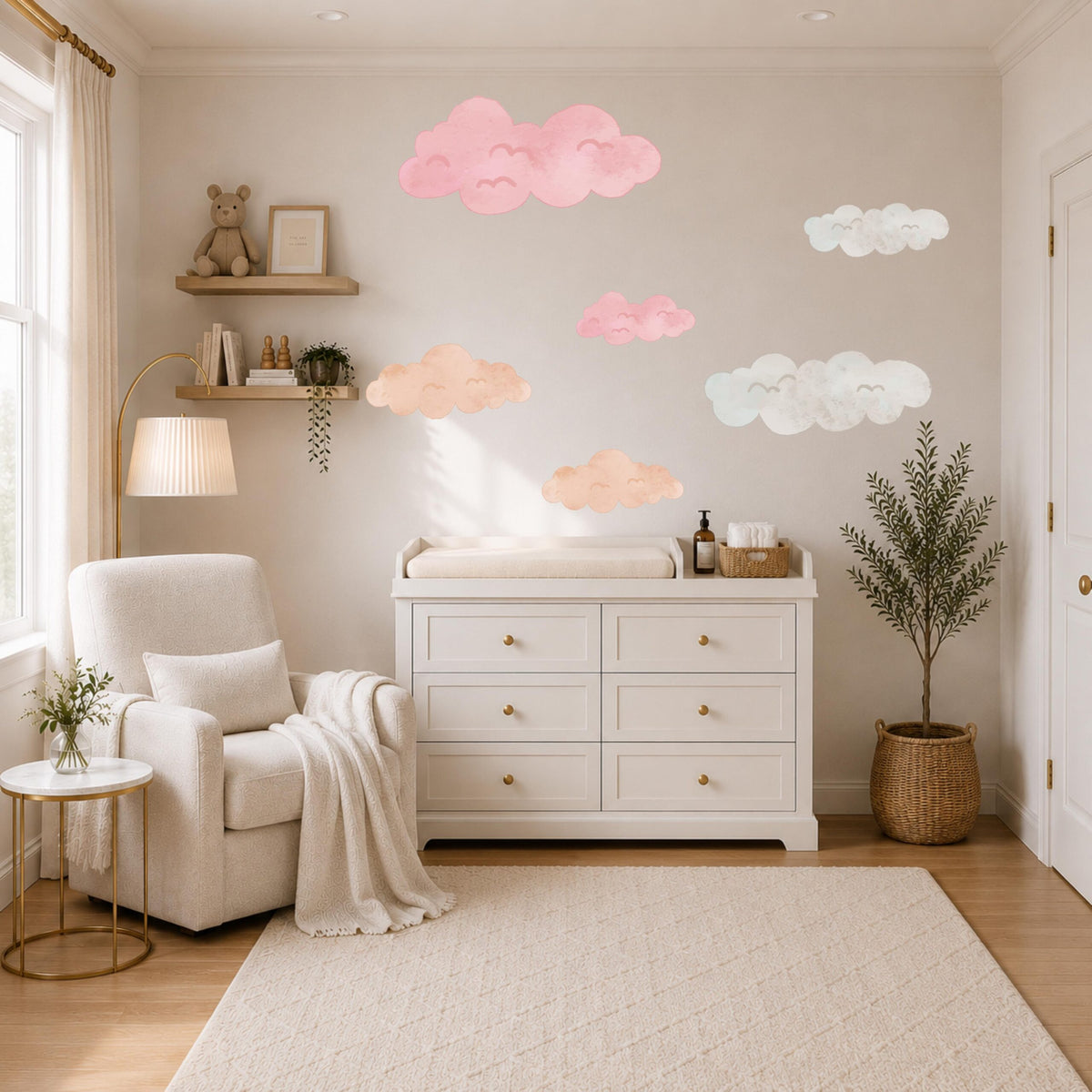 Dreamy Big Clouds Textile Decal