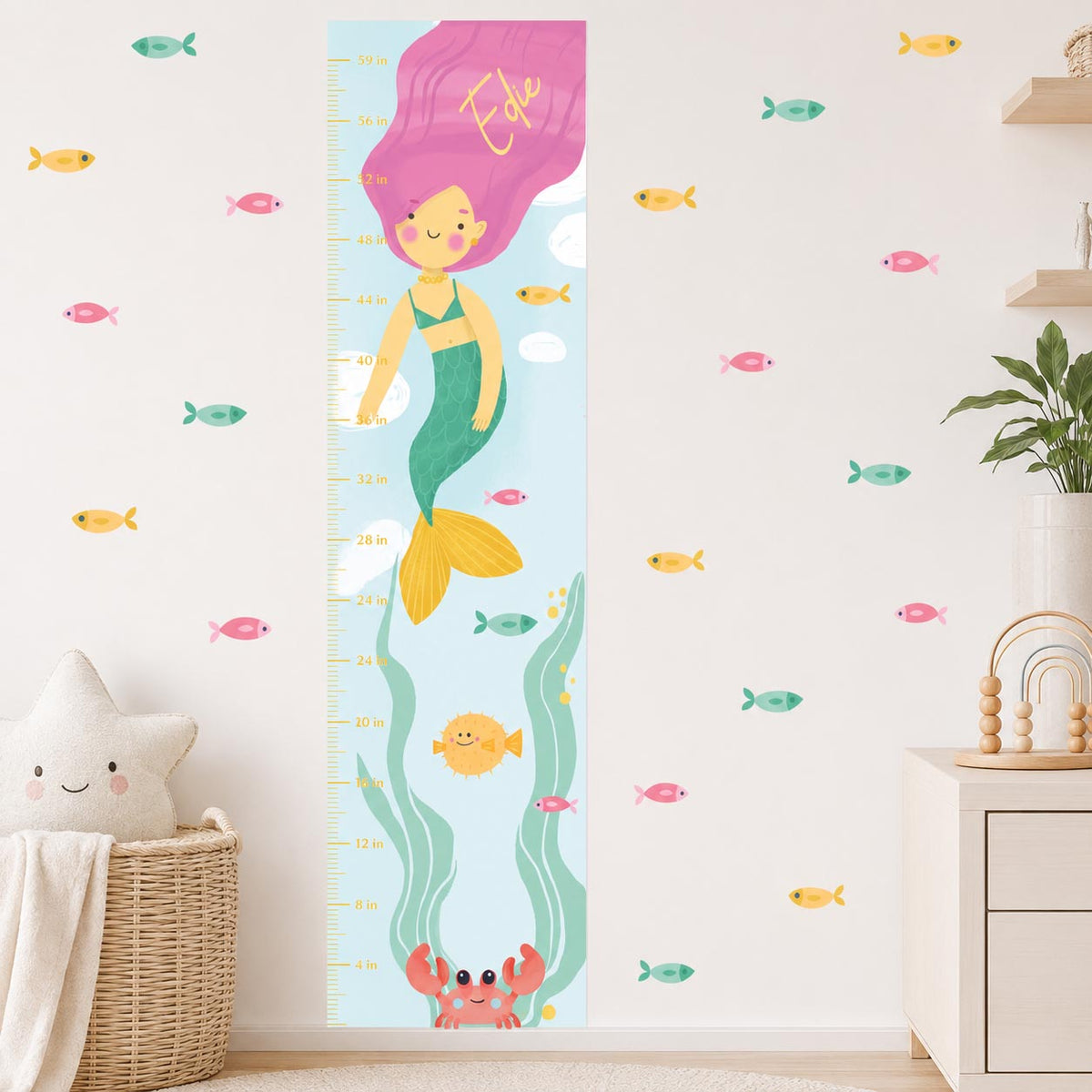 Personalized Mermaid Growth Chart Wall Decal product image 3 by Dos Junior
