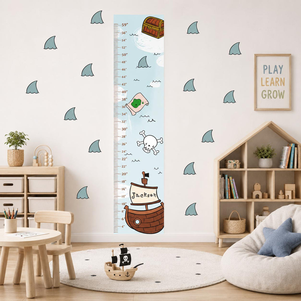 Personalized Pirate Growth Chart Textile Decal product image 3 by Dos Junior