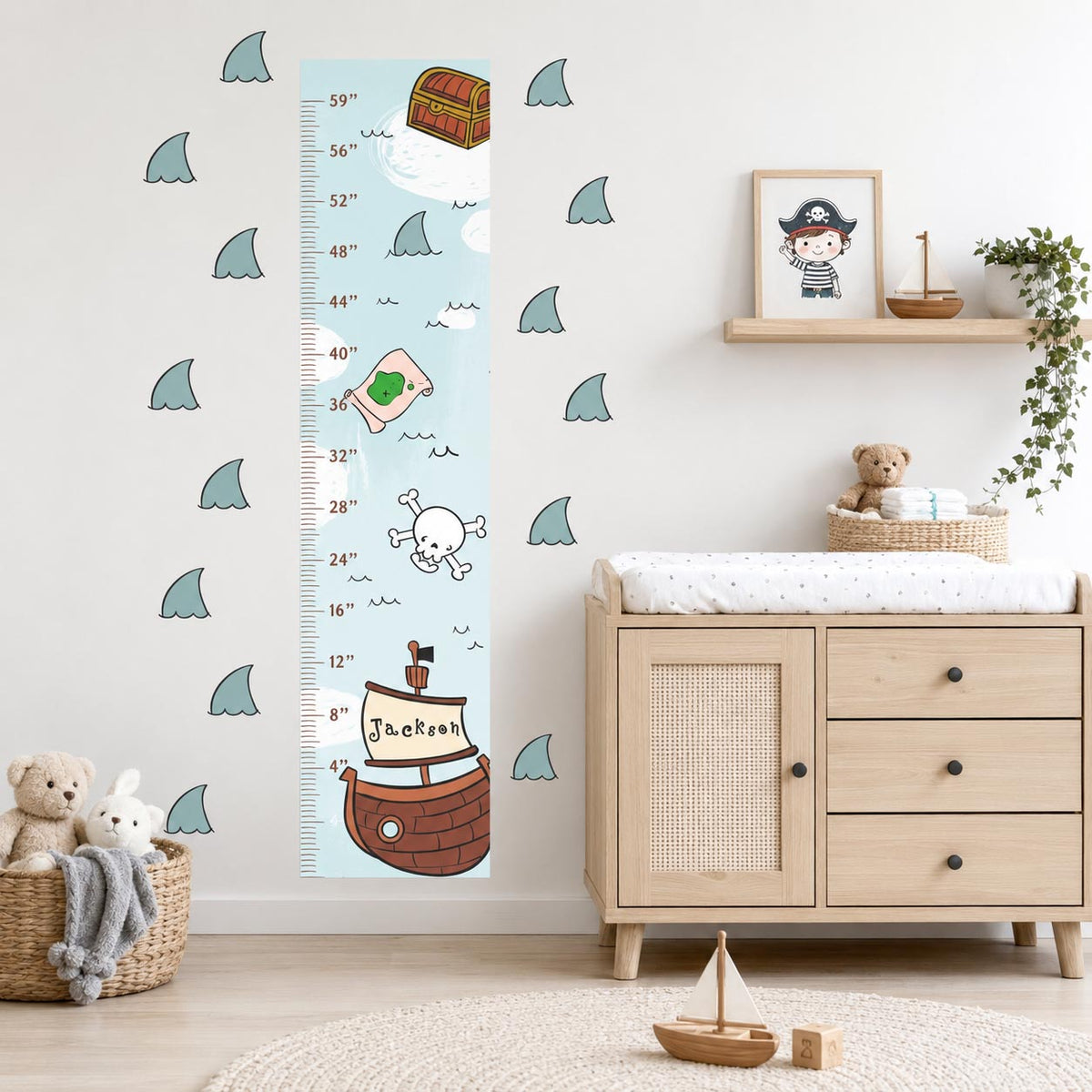 Personalized Pirate Growth Chart Textile Decal product image 6 by Dos Junior